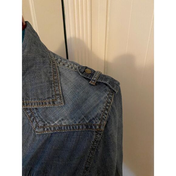 Coupe 100% Cotton Snap down Long-sleeved Top Women Size L - Picture 3 of 10